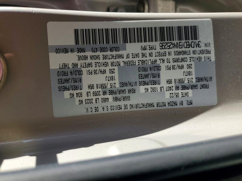 Photo 14 from auction – 2022 MAZDA CX-30 with VIN 3MVDMBDY5NM425296