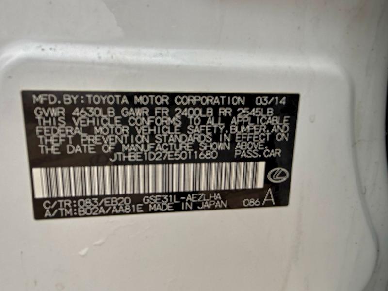 Photo 10 from auction – 2014 LEXUS IS with VIN JTHBE1D27E5011680