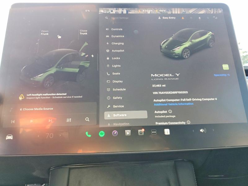 Photo 9 from auction – 2024 TESLA MODEL Y with VIN 7SAYGDED8RF100303