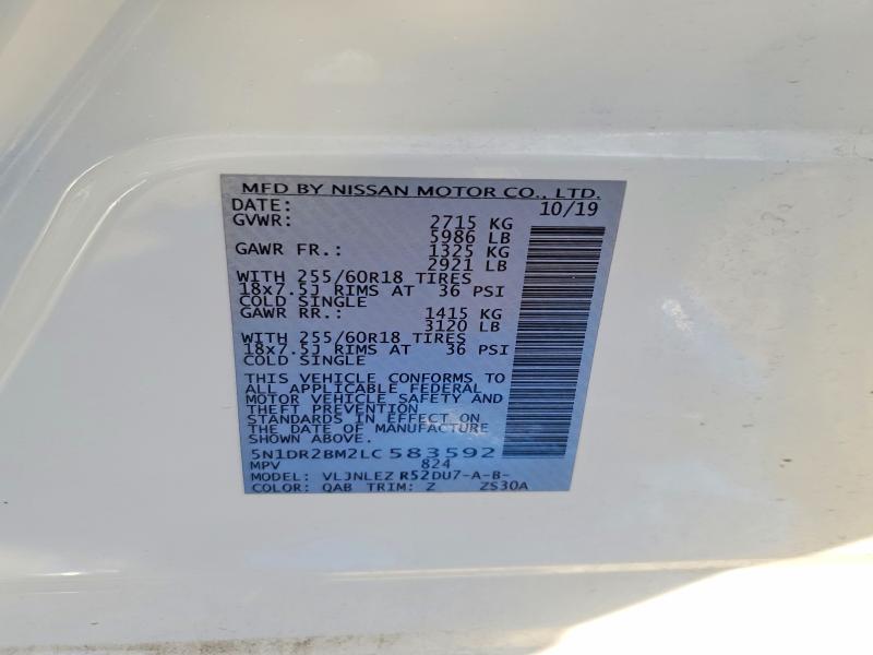 Photo 14 from auction – 2020 NISSAN PATHFINDER with VIN 5N1DR2BM2LC583592