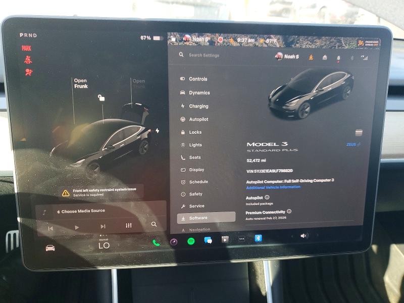 Photo 9 from auction – 2020 TESLA MODEL 3 with VIN 5YJ3E1EA9LF798820