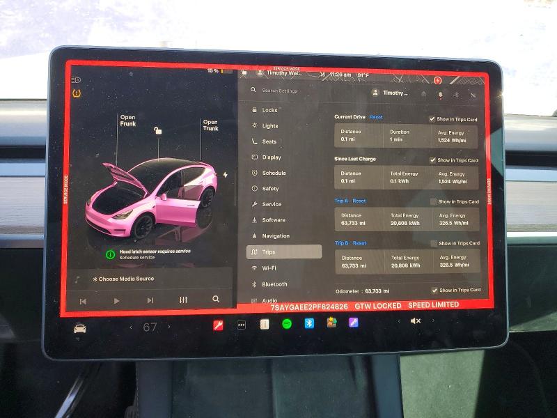 Photo 9 from auction – 2023 TESLA MODEL Y with VIN 7SAYGAEE2PF624826