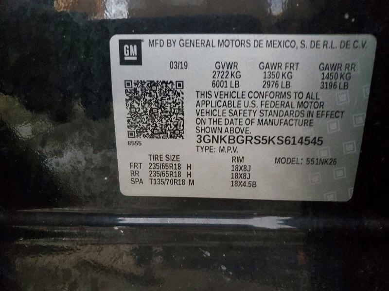 Photo 14 from auction – 2019 CHEVROLET BLAZER 2LT with VIN 3GNKBGRS5KS614545