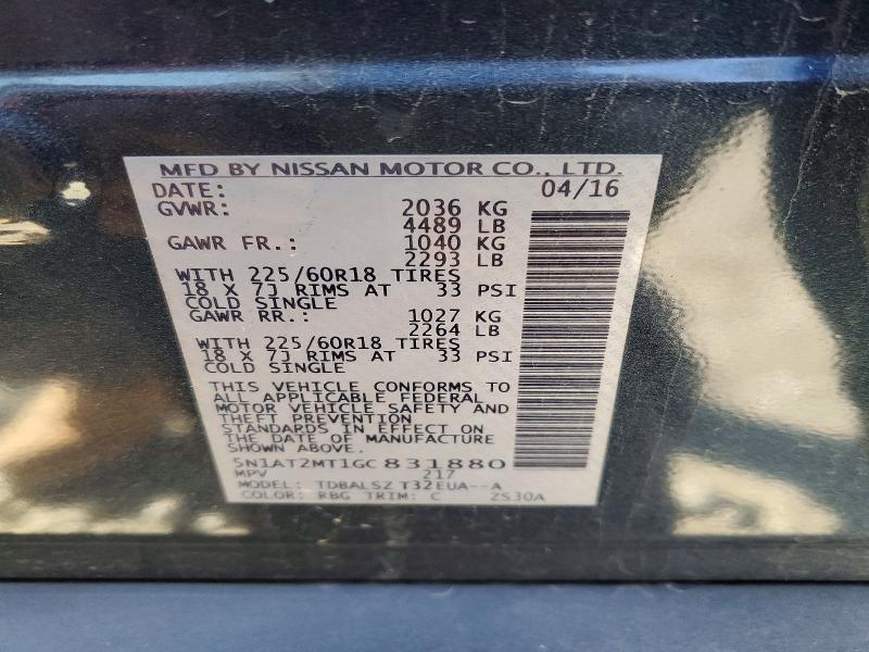 Photo 14 from auction – 2016 NISSAN ROGUE S with VIN 5N1AT2MT1GC831880