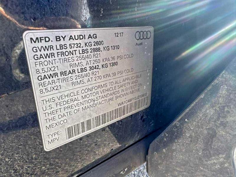 Photo 10 from auction – 2018 AUDI SQ5 PRESTI with VIN WA1C4BFY2J2108338