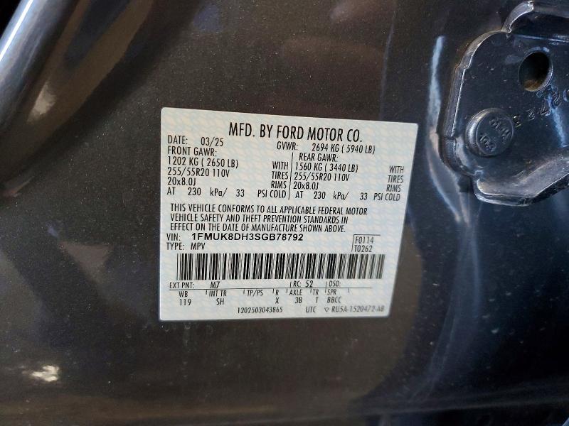 Zdjęcie 14 z aukcji – 2025 FORD EXPLORER A z VIN 1FMUK8DH3SGB78792