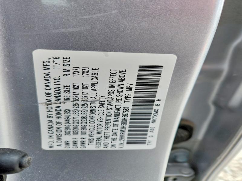 Photo 14 from auction – 2016 HONDA CR-V EX with VIN 2HKRM3H58GH567681