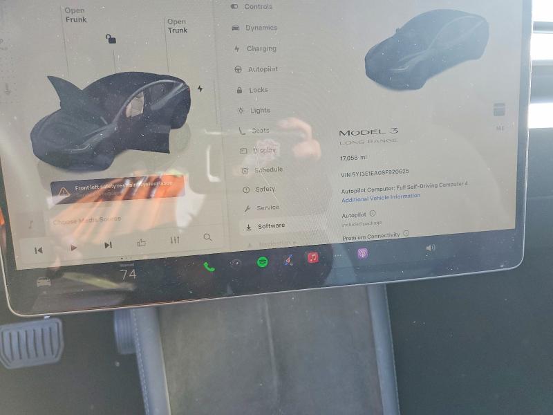 Photo 9 from auction – 2025 TESLA MODEL 3 with VIN 5YJ3E1EA0SF920625