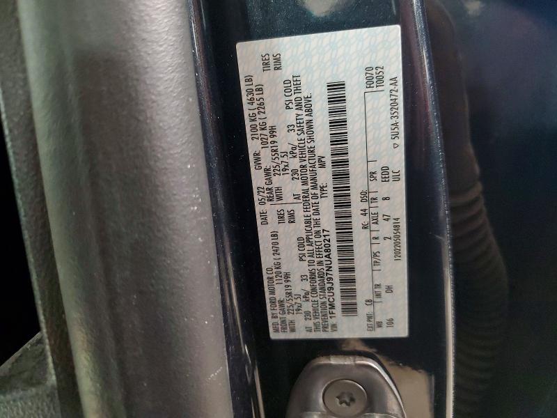 Photo 14 from auction – 2022 FORD ESCAPE TIT with VIN 1FMCU9J97NUA80217