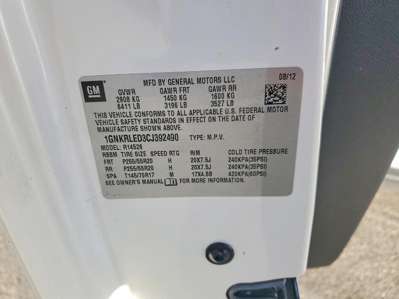 Photo 14 from auction – 2012 CHEVROLET TRAVERSE L with VIN 1GNKRLED3CJ392490