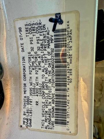 Photo 10 from auction – 1998 LEXUS LX 470 with VIN JT6HT00W9W0023792
