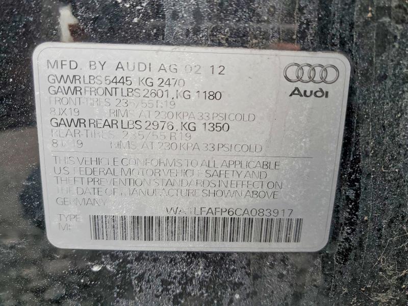 Photo 14 from auction – 2012 AUDI Q5 PREMIUM with VIN WA1LFAFP6CA083917