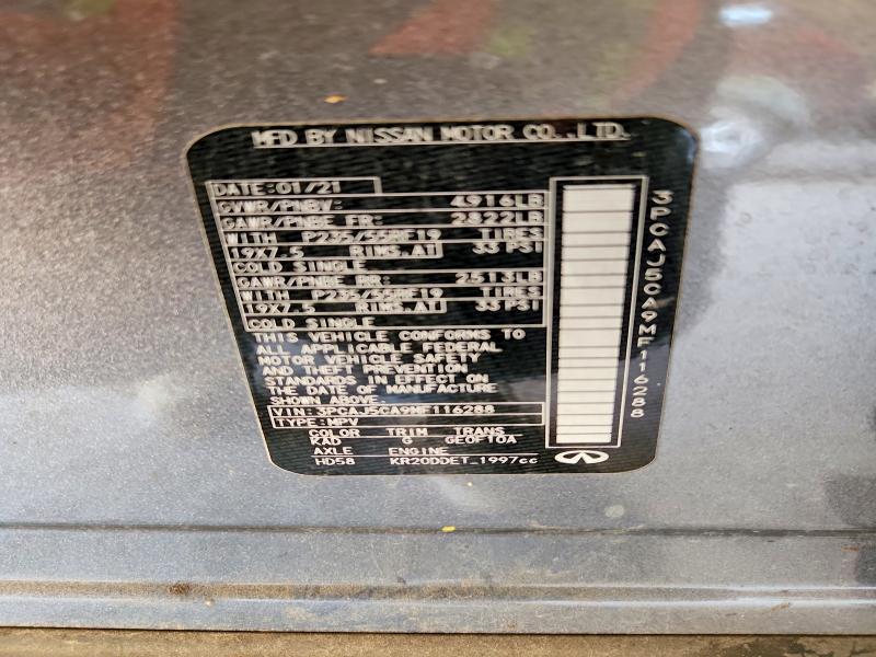 Photo 14 from auction – 2021 INFINITI QX50 with VIN 3PCAJ5CA9MF116288