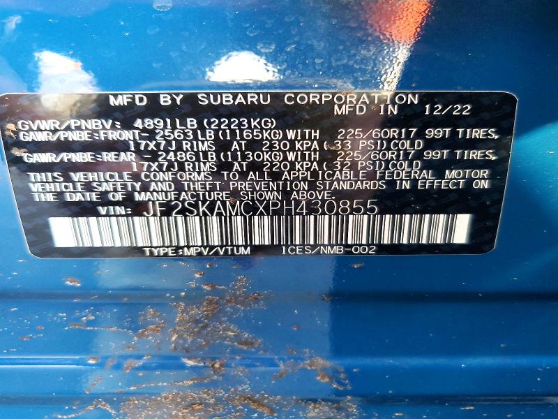 Photo 14 from auction – 2023 SUBARU FORESTER W with VIN JF2SKAMCXPH430855