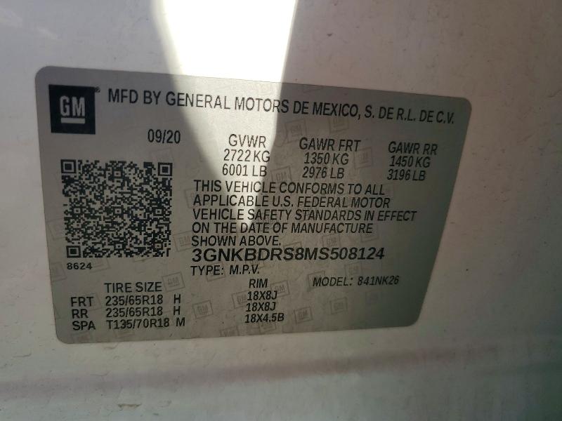 Photo 14 from auction – 2021 CHEVROLET BLAZER 3LT with VIN 3GNKBDRS8MS508124