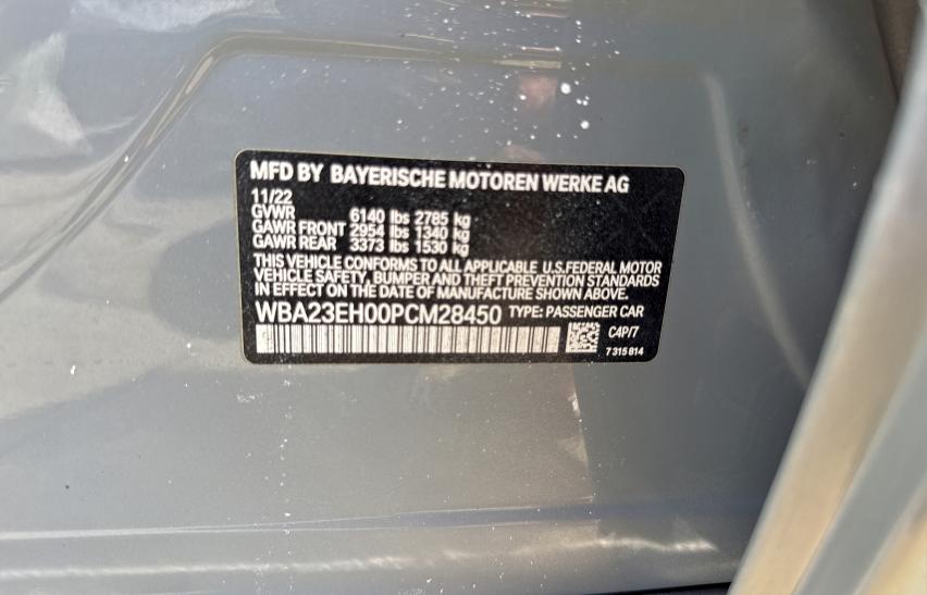 Photo 10 from auction – 2023 BMW 740 I with VIN WBA23EH00PCM28450