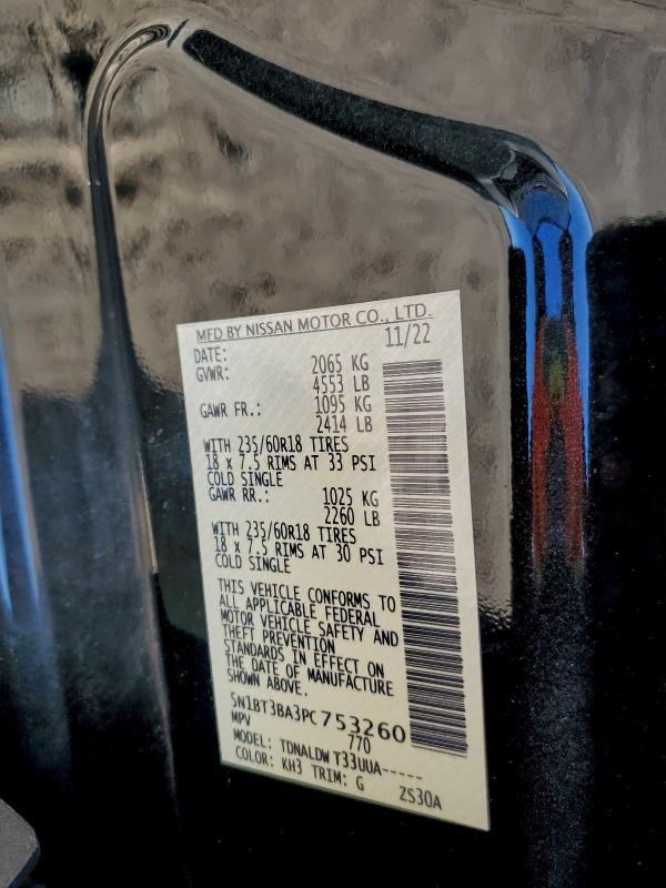 Photo 14 from auction – 2023 NISSAN ROGUE SV with VIN 5N1BT3BA3PC753260