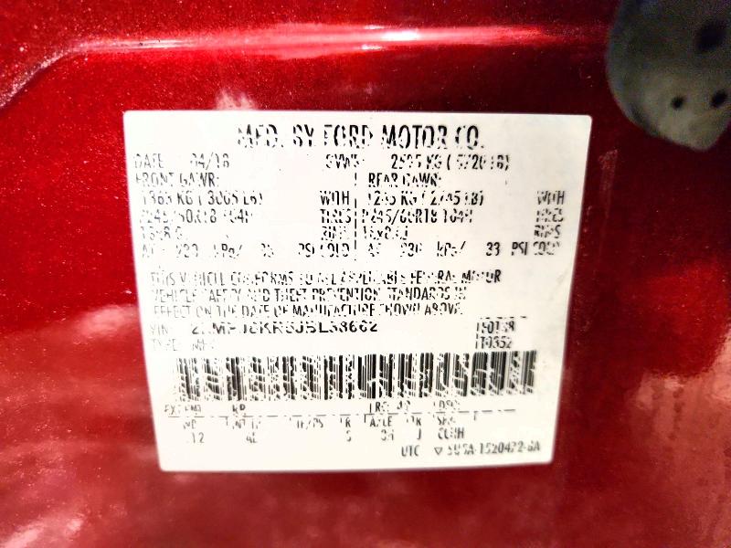 Photo 14 from auction – 2018 LINCOLN MKX SELECT with VIN 2LMPJ8KR5JBL38662