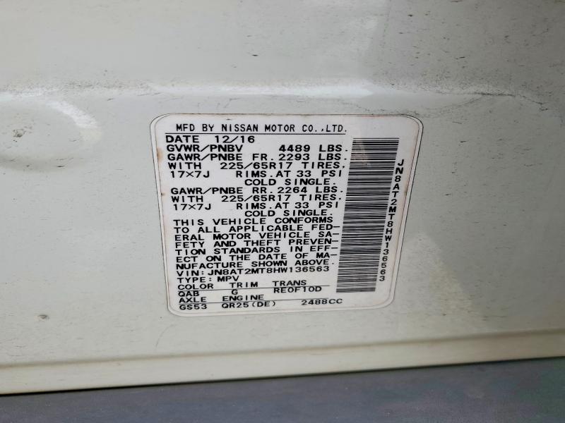 Photo 14 from auction – 2017 NISSAN ROGUE with VIN JN8AT2MT8HW136563