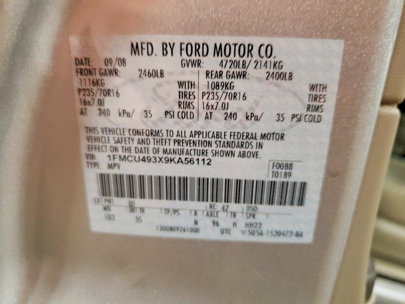 Photo 14 from auction – 2009 FORD ESCAPE HYB with VIN 1FMCU493X9KA56112