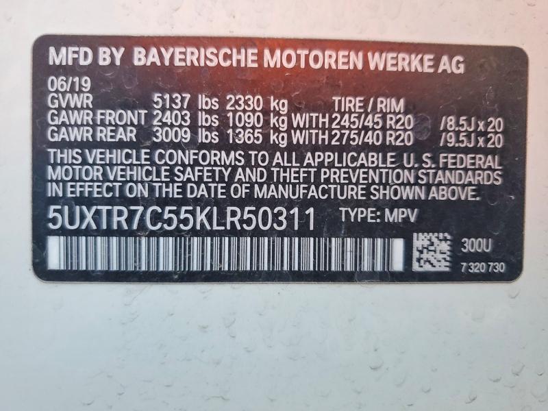 صورة رقم 14 من المزاد - 2019 BMW X3 SDRIVE3 مع VIN 5UXTR7C55KLR50311