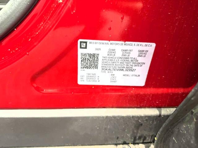 Photo 10 from auction – 2021 GMC TERRAIN SL with VIN 3GKALTEV0ML323527