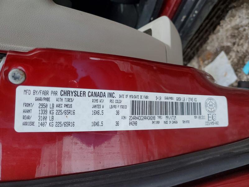 Photo 14 from auction – 2010 DODGE GRAND CARA with VIN 2D4RN4DE2AR430208