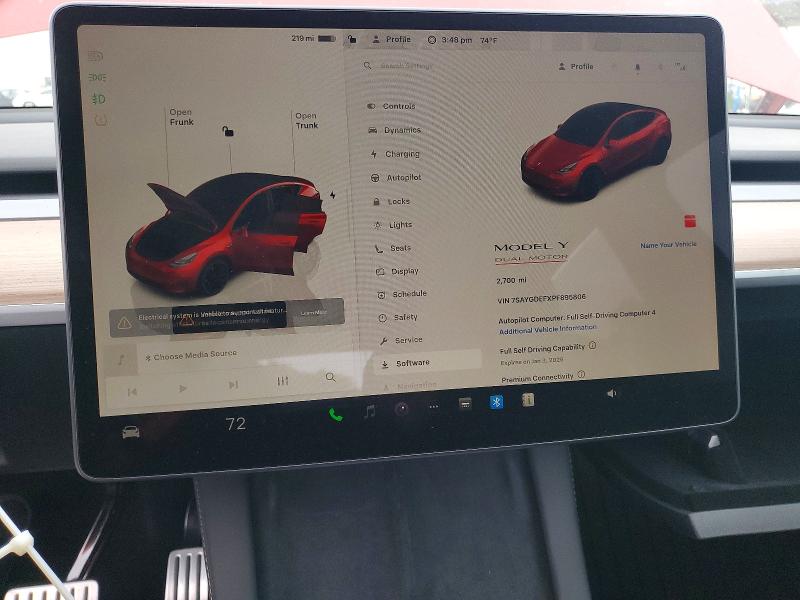 Photo 9 from auction – 2023 TESLA MODEL Y with VIN 7SAYGDEFXPF895806