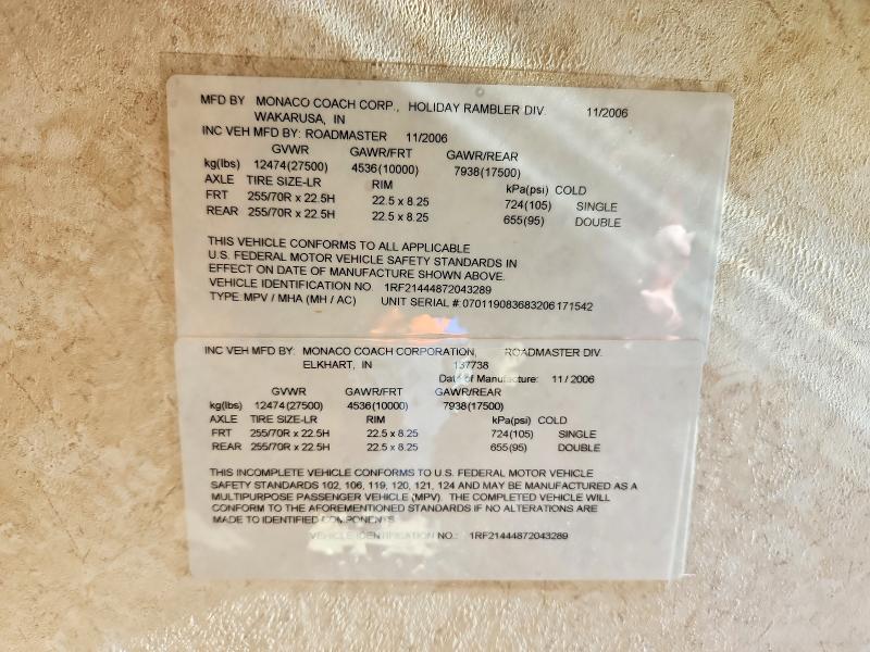 Photo 10 from auction – 2007 HOLR MOTORHOME with VIN 1RF21444872043289