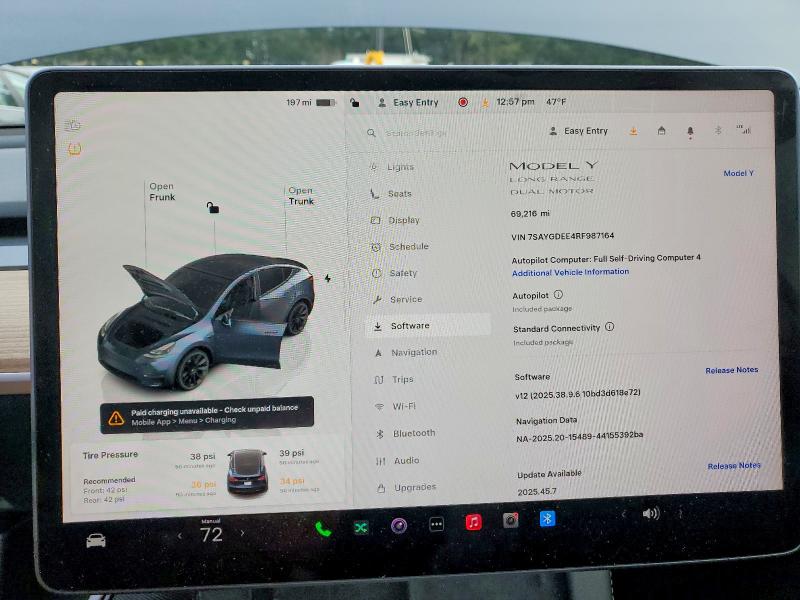 Photo 9 from auction – 2024 TESLA MODEL Y with VIN 7SAYGDEE4RF987164