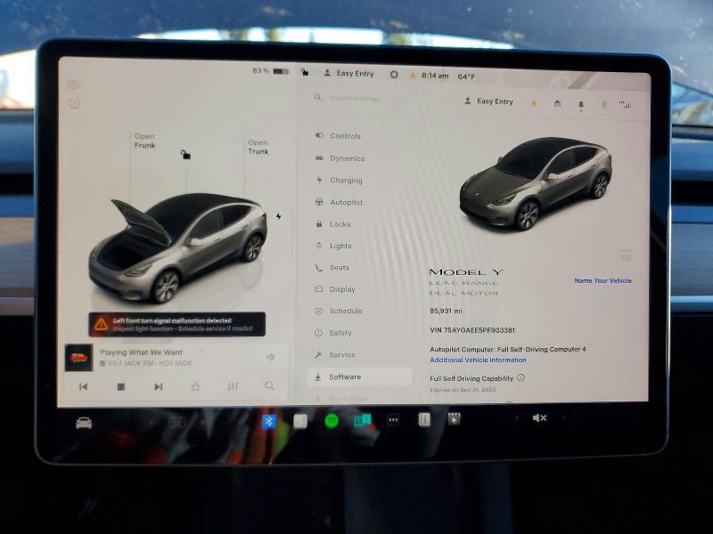 Photo 9 from auction – 2023 TESLA MODEL Y with VIN 7SAYGAEE5PF903381