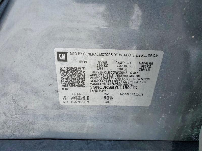 Photo 14 from auction – 2020 CHEVROLET TRAX LS with VIN 3GNCJKSB3LL159176