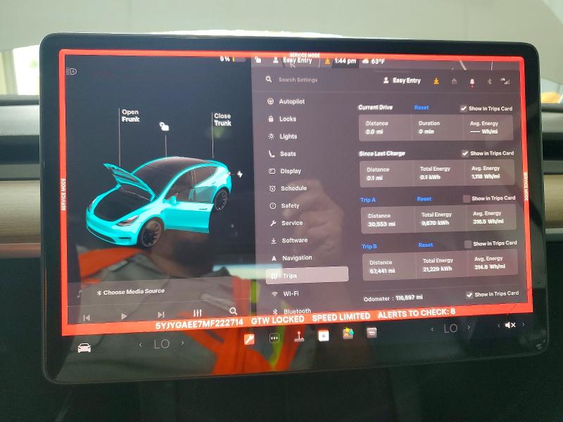 Photo 9 from auction – 2021 TESLA MODEL Y with VIN 5YJYGAEE7MF222714