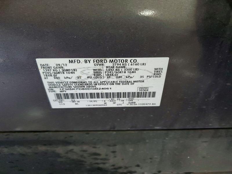 Photo 14 from auction – 2013 FORD EXPLORER X with VIN 1FM5K7D80DGB24061