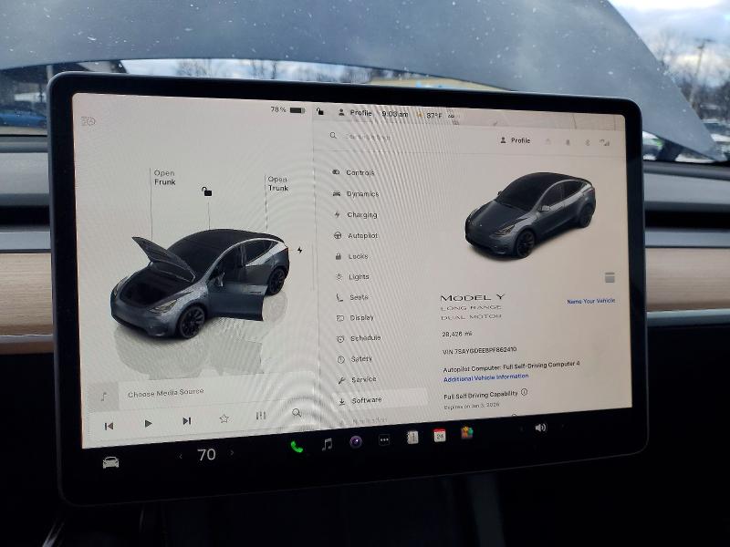 Photo 9 from auction – 2023 TESLA MODEL Y with VIN 7SAYGDEE8PF862410