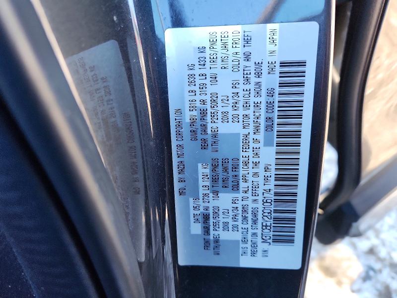 Photo 14 from auction – 2016 MAZDA CX-9 SIGNA with VIN JM3TCBEY2G0106174