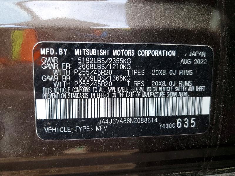 Photo 14 from auction – 2022 MITSUBISHI OUTLANDER with VIN JA4J3VA88NZ088614