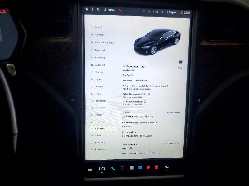 Photo 9 from auction – 2021 TESLA MODEL S with VIN 5YJSA1E26MF424067