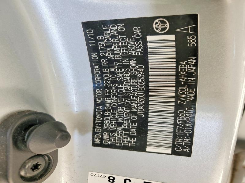 Photo 14 from auction – 2011 TOYOTA PRIUS with VIN JTDKN3DU1B0253940