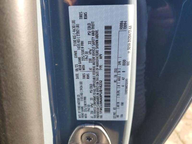 Photo 14 from auction – 2023 FORD ESCAPE ST with VIN 1FMCU9NA9PUB18232