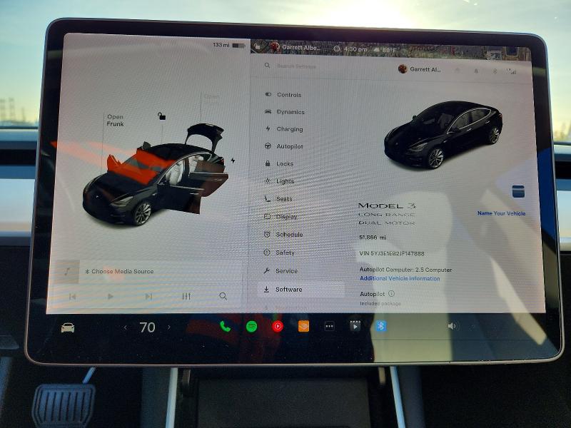 Photo 9 from auction – 2018 TESLA MODEL 3 with VIN 5YJ3E1EB2JF147888