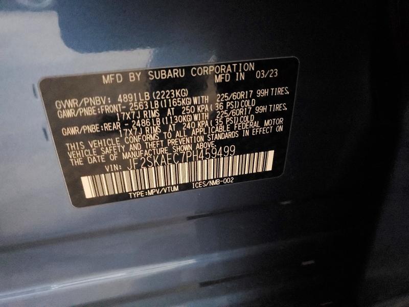 Photo 14 from auction – 2023 SUBARU FORESTER P with VIN JF2SKAEC7PH459499