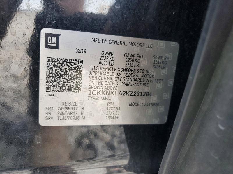 Photo 14 from auction – 2019 GMC ACADIA SLE with VIN 1GKKNKLA2KZ231284