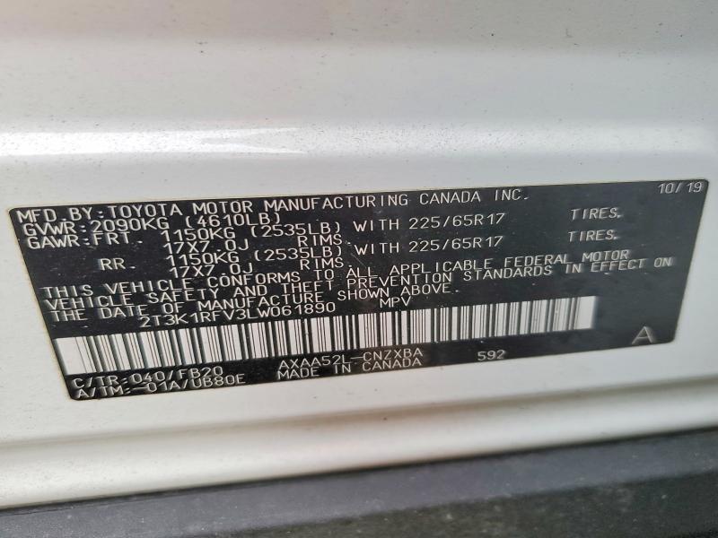 Photo 14 from auction – 2020 TOYOTA RAV4 with VIN 2T3K1RFV3LW061890