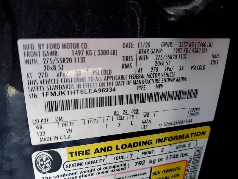 Photo 14 from auction – 2020 FORD EXPEDITION with VIN 1FMJK1HT6LEA96934