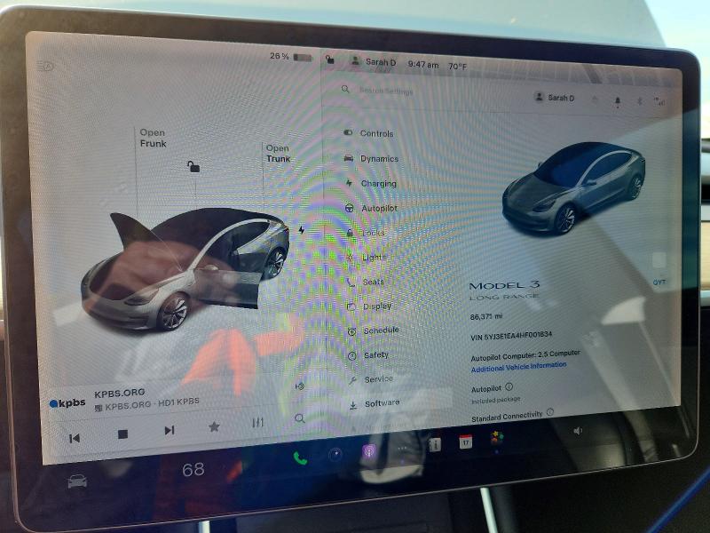 Photo 9 from auction – 2017 TESLA MODEL 3 with VIN 5YJ3E1EA4HF001834