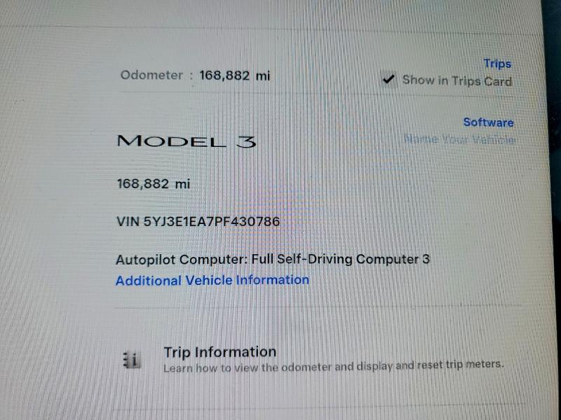 Photo 9 from auction – 2023 TESLA MODEL 3 with VIN 5YJ3E1EA7PF430786