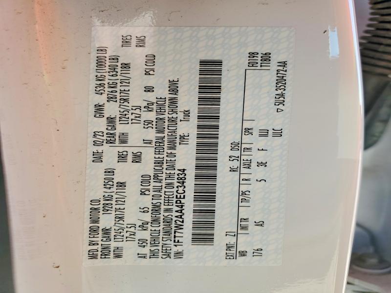 Photo 14 from auction – 2023 FORD F250 with VIN 1FT7W2AA4PEC34834
