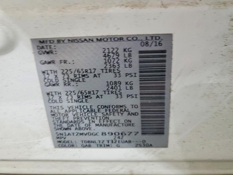 Photo 14 from auction – 2016 NISSAN ROGUE S with VIN 5N1AT2MV0GC890677