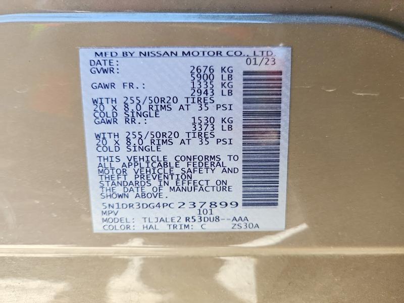 Photo 14 from auction – 2023 NISSAN PATHFINDER with VIN 5N1DR3DG4PC237899